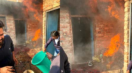 गाजियाबाद - बंदर ने लगाई घर में आग