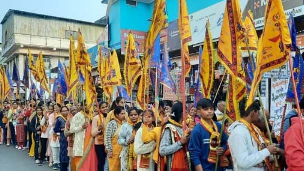 बाबा खाटू श्याम की विशाल निशान (ध्वज) यात्रा धूमधाम से निकाली