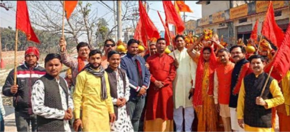 उज्जैनी शत्ति पीठ मां बाल सुंदरी देवी मंदिर में देव प्राण प्रतिष्ठा पर निकली कलश यात्रा