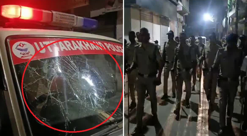 अल्ली खां में देर रात उपद्रवियों ने पुलिस पर किया पथराव, गाड़ी का शीशा टूटा