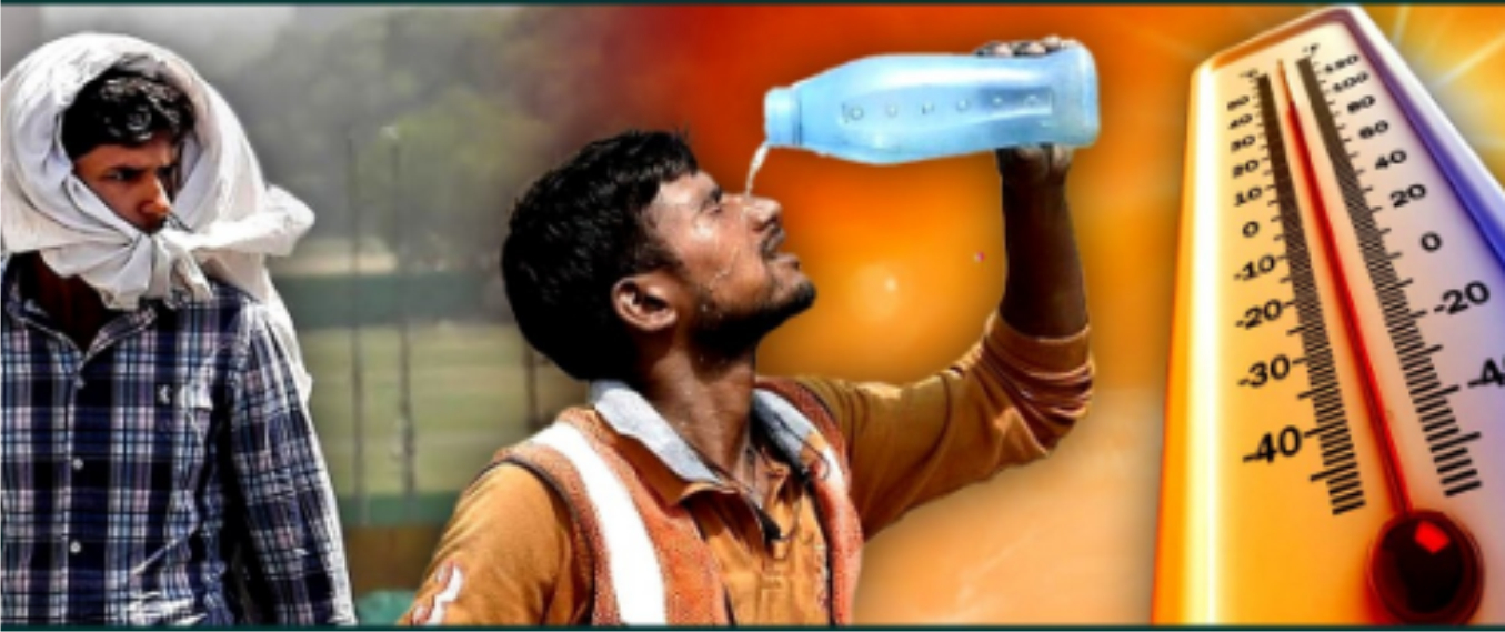 नगर में तेज धूप और गर्म हवाओं की तपिश