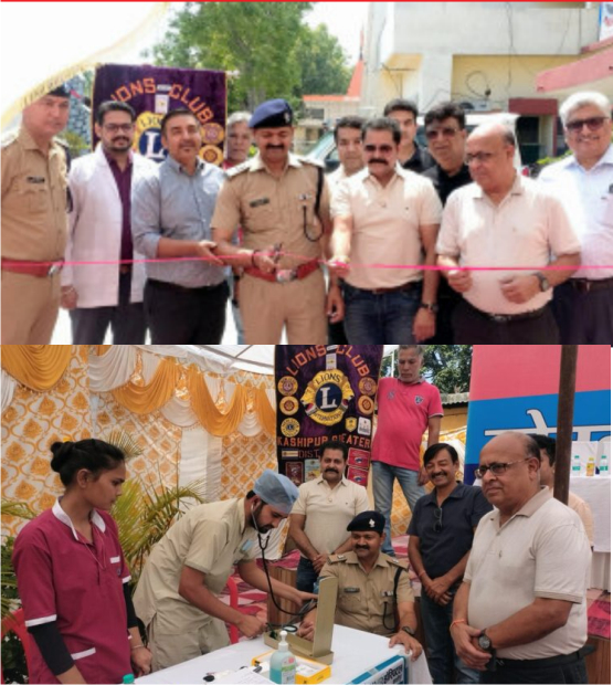 काशीपुर कोतवाली परिसर में निःशुल्क स्वास्थ्य जांच शिविर का आयोजन