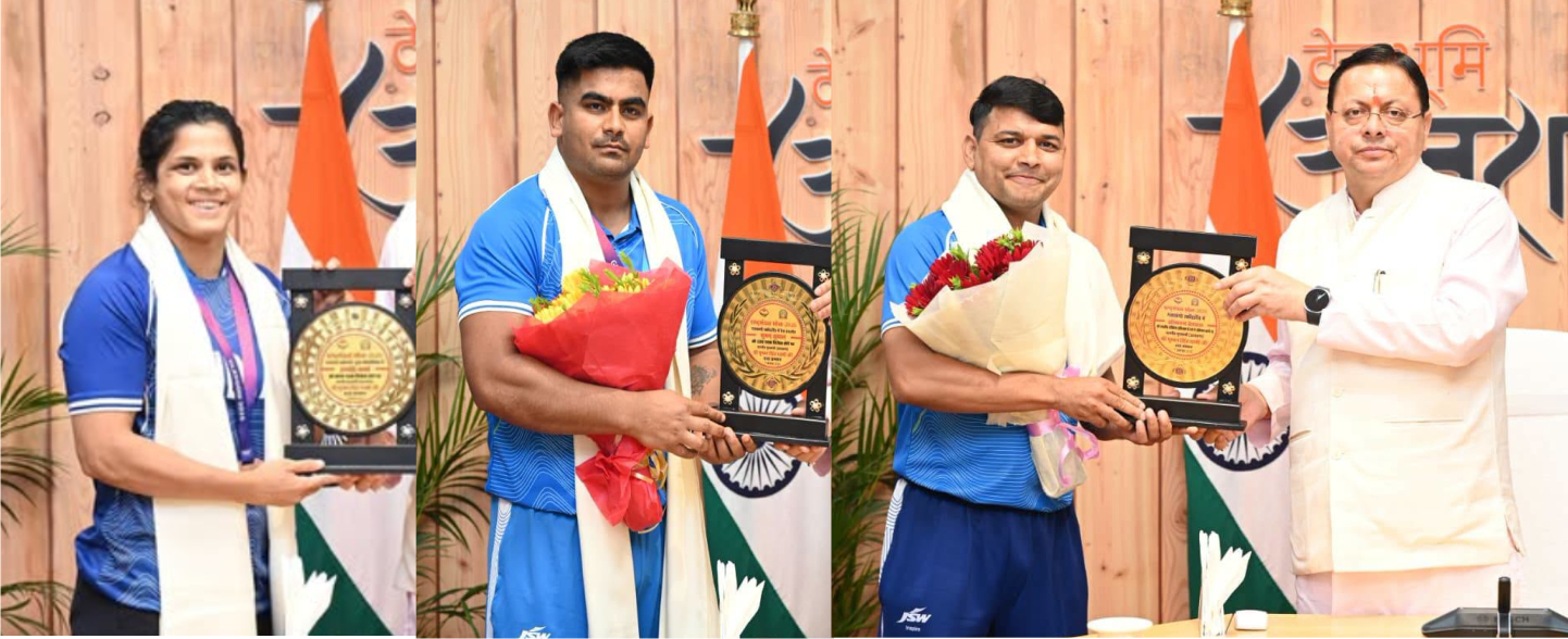 कॉमनवेल्थ गेम्स 2026 में उत्कृष्ट प्रदर्शन करने वाले खिलाड़ियों और उनके कोच को मुख्यमंत्री ने किया सम्मानित