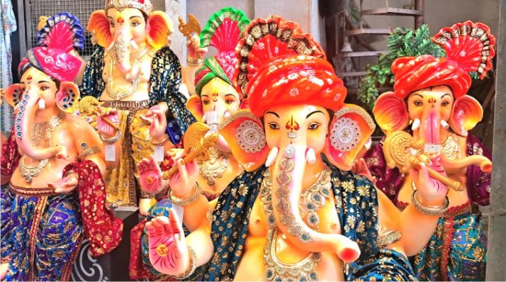 नगर में गणेश चतुर्थी का उत्सव धूमधाम
