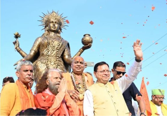 मुख्यमंत्री ने किया माँ यमुना की प्रतिमा का अनावरण, हरिघाट का लोकार्पण तथा माँ यमुना कृष्ण मंदिर का शिलान्यास